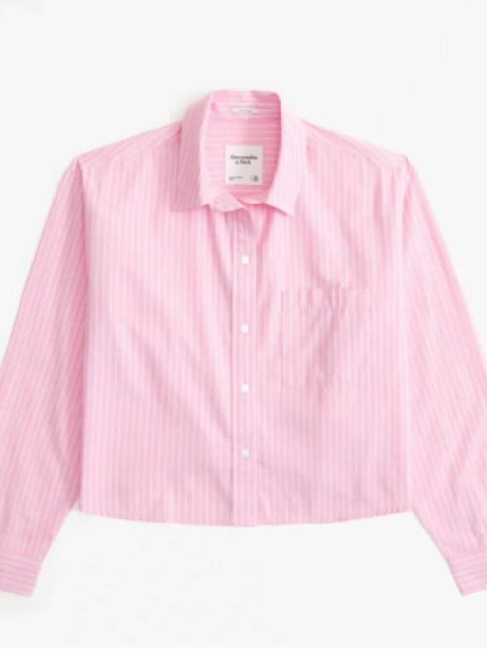 Abercrombie & Fitch Oversized Cropped Poplin Shirt - Picture 3 of 3